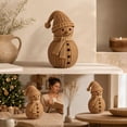 thumbnail image 3 of Farmhouse Christmas Decor, 12 Inch Rustic Handwoven Snowman,Xmas Tabletop Centerpiece for Mantel Fireplace Home Tiered Tray Holiday Party Decor, 3 of 7