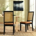 thumbnail image 2 of Side Dining Chair, Set of 2, Tan Black, Vegan Leather, Wood, Kitchen Cafe Bistro Hospitality Restaurant, Modern Contemporary HB36817, 2 of 10