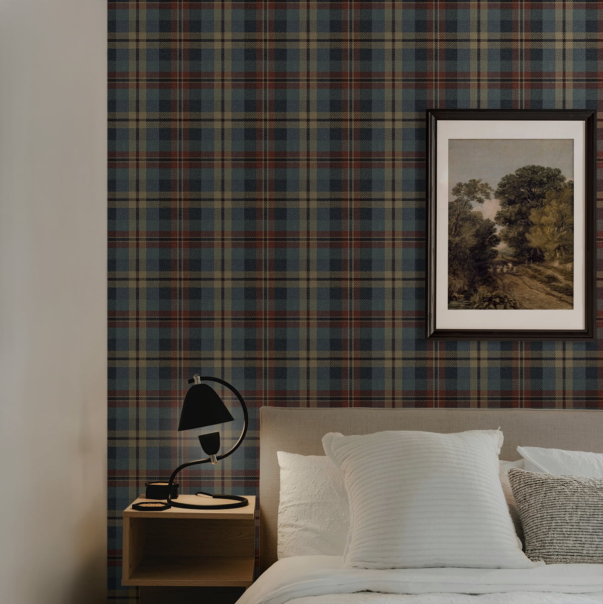 Harry & Grace Americana Thornbury Tailored Plaid Peel and Stick Wallpaper - 20.5 in. W x 18 ft. L Roll