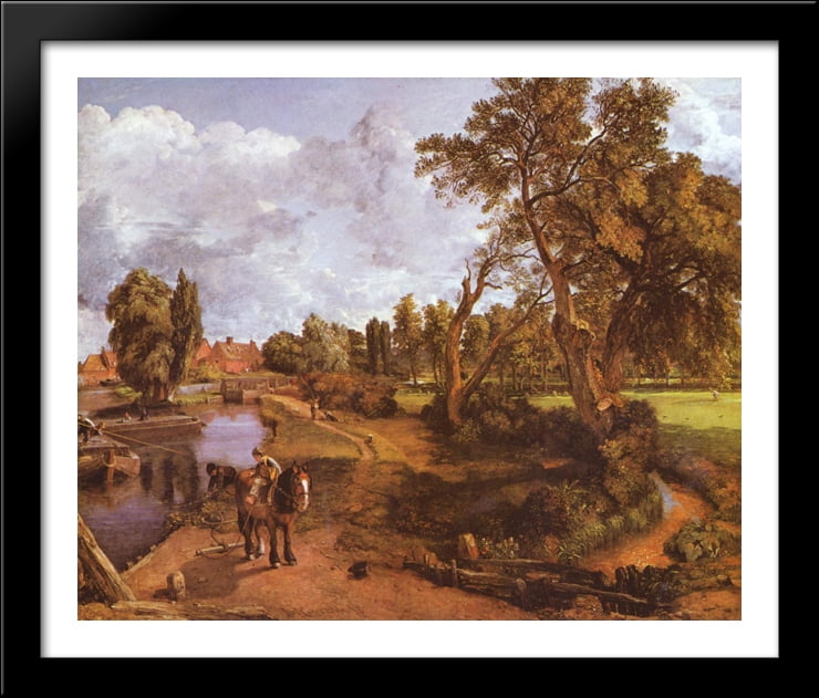 Flatford Mill 34x28 Large Black Wood Framed Print Art by