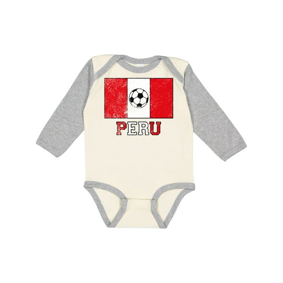 Inktastic Peruvian Soccer Boys or Girls Long Sleeve Baby Bodysuit