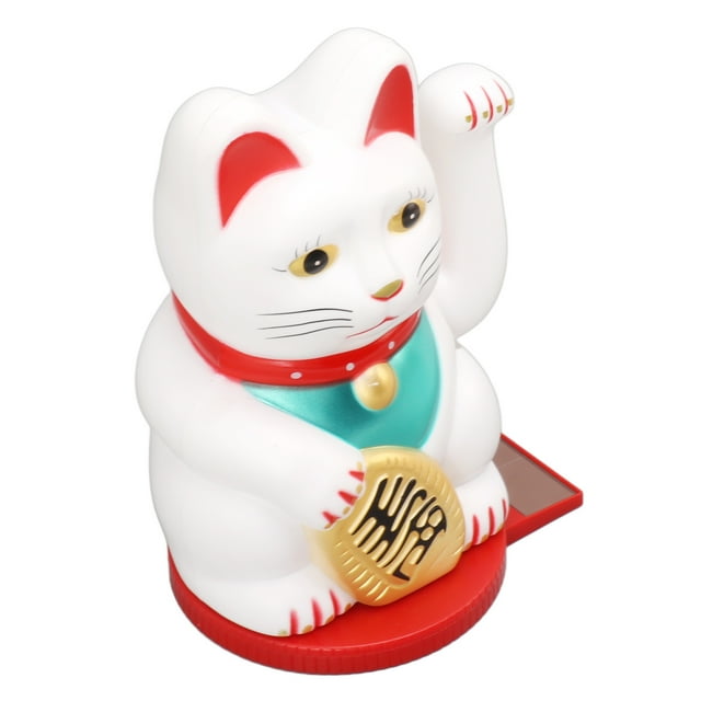 Gato que agita el brazo con energía solar, gato de la suerte que agita el brazo, decoración solar para gato de la suerte, gato chino de la suerte, mayor durabilidad