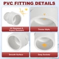 thumbnail image 4 of 6 Pcs PVC Male Adapter, SCH40 3/4" Slip Socket x 3/4" MNPT Thread Pipe Fitting Adapter Connector, Furniture Grade Coupling Fittings for Plumbing & Household Water Line Vent System, 4 of 7