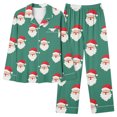 thumbnail image 7 of AINIYS Women's Christmas Pajamas Sets 2 Piece Long Sleeve V Neck Cute Xmas Graphy Loungewear Button Tops and Casual Pants Loungewear Sets Mint Green XL, 7 of 7