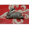 thumbnail image 2 of Easter Weiss Bunny Rabbit Rhinestone Brooch Pin, Crystal Easter Bunny, Rabbit Pin, 2 of 4