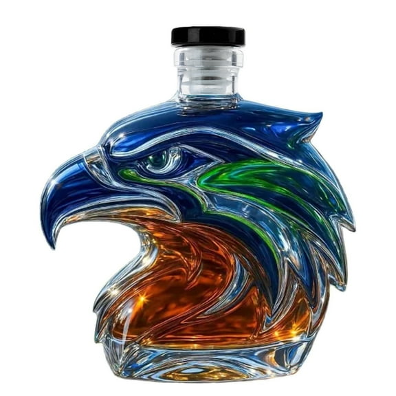 Seahawk Headmade Whiskeys Decanters With Team Spirit Design For Wine Cocktails Coffee Enthusiasts And Sport Fan Gift