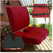 Bookishbunny 2pc Memory Foam Lumbar and Seat Cushions Set for Orthopedic Pain Relief Helps Sciatica Non Slip Seat