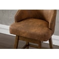 thumbnail image 5 of 360 Degree Swivel Bar Stools Set of 2, Counter Height Bar Chairs with Back and Footrest, Polyester Counter Height Bar Stools with Arm for Kitchen Dining Room, Coffee, 5 of 8