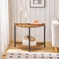 thumbnail image 6 of End Tables Set of 2 - Half Round Design with Shelves - Rustic Industrial Style, 6 of 9