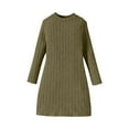 thumbnail image 3 of Bixock Fall and Winter Clothes,Toddler Girls Dresses,Girls' Solid Fall and Spring Long Sleeve Round-Neck Sweater Dress Skirt A-Line Casual Winter Midi Dresses 8-12Y, 3 of 5
