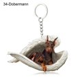 thumbnail image 1 of Llavero con colgante de Ángel durmiente de perro y gato para mujer y niña, llavero de coche, regalo de joyería de animales para mascotas, 68 estilos, 1 pieza, 1 of 4