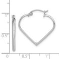 thumbnail image 4 of Primal Silver Sterling Silver Rhodium-plated Heart Hoop Earrings, 4 of 4
