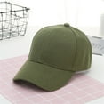 thumbnail image 3 of Unisex Summer Casual Outdoors Solid Color Sports Summer Hat Baseball Cap Adjustable Mens Baseball Cap Army Green One Size, 3 of 3