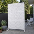 thumbnail image 2 of Tcbosik Metal Privacy Screen, Indoor &Outdoor Freestanding Divider with Stand, 76"H x 48"W Privacy Screens & Panel for Patio, Balcony, Backyard, White, 2 of 8