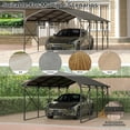 thumbnail image 5 of Gotland 12FT x 22FT Heavy Duty Metal Carport, Outdoor Garage Car Shelter with Reinforced Steel Frame, Galvanized Metal Roof, Weather-Resistant Canopy for Cars, Trucks, Boats, and Tractors, 5 of 9
