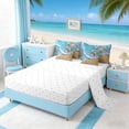 thumbnail image 4 of Manfei Starfish Wave Beach Bedding Comforter Set for Kids Boys and Girls, Marine Life Print Queen Bedding Sets, Reversible 7 Pieces, 4 of 6