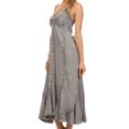 thumbnail image 4 of Sakkas Allie Stonewashed Embroidered Adjustable Spaghetti Straps Long Dress - Grey - 1X/2X, 4 of 5
