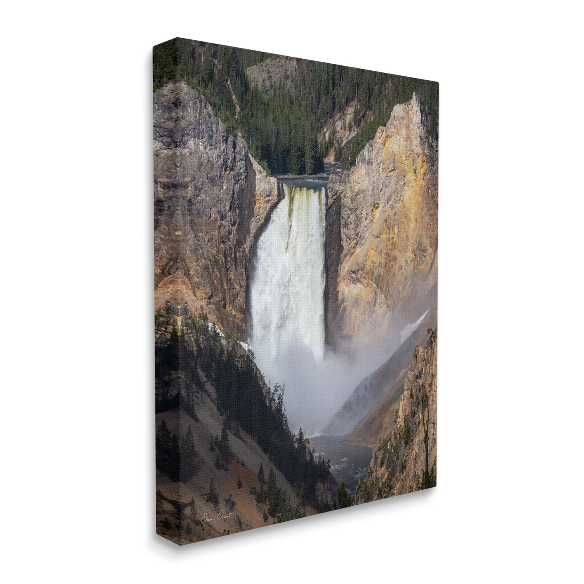 Stupell Industries Waterfall in Rocky Cliffs Nature Photography Gallery Wrapped Canvas Print Wall Art, 30 x 40