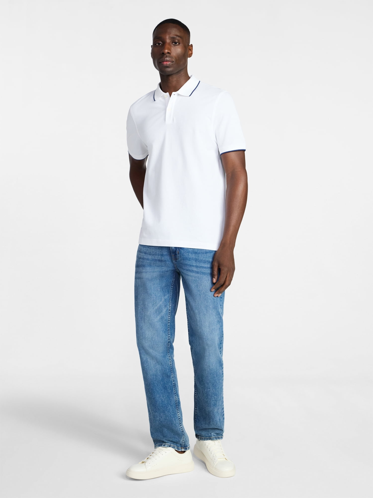 George Men's and Men's Big & Tall Tipped Pique Polo Shirt with Short Sleeves, Sizes XS-5XL, LT-3XLT