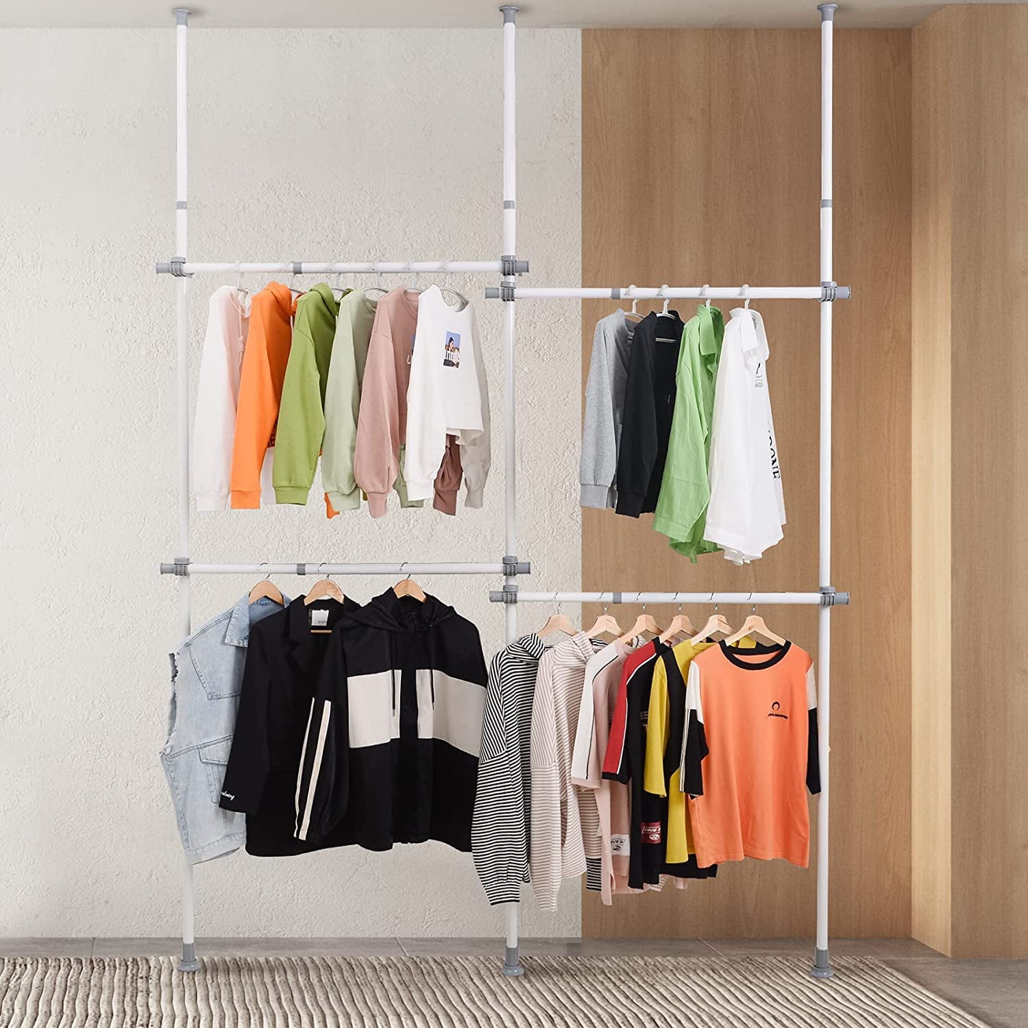 Double Clothing Rack Shelves, Department Store Clothing Rack