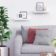 thumbnail image 6 of Floating Shelves, 2-Pack 16" Wood Wall Shelf Set with Invisible Brackets for Bathroom, Living Room, Bedroom, Kitchen, Nursery, 6" Deep, White, 6 of 6