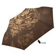 thumbnail image 5 of Damask Pattern Folding Umbrella UV50+ Waterproof Sun Protection Auto Open Close Compact Fiberglass Frame, 5 of 8