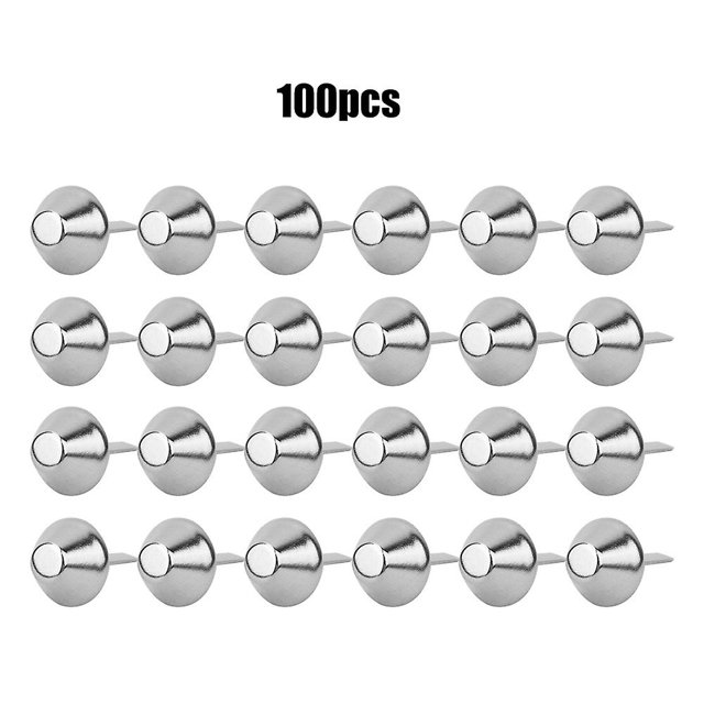 Lot de 100 clous plats en fer argenté de type champignon pour sac à main, accessoires pour l'artisanat du cuir