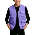 thumbnail image 2 of TGSLY Utility Cargo Vest for Children Lightweight Zip Up Sleeveless Layering Gilet Loose Casual Solid Color Fall Winter Outdoor Waistcoat 5-6 Years, 2 of 7