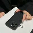 thumbnail image 6 of Flower Butterfly Pattern Faux Leather Phone Case, Simple and Fashionable, Drop-Proof and Wear-Resistant, for iPhone 15 14 13 12 11 Pro Max Plus Phone Case (Black,iPhone 12), 6 of 7