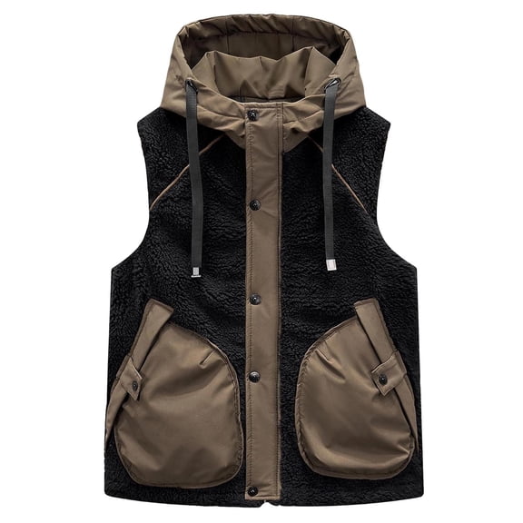 Lovskoo Mens Vest Outdoor Workout Lightweight Sleeveless Work Jacket Hiking Travel Breathable Outerwear with Multiple Pockets