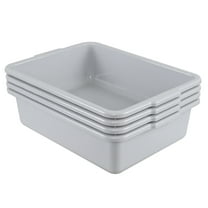 Utiao 22 Liter Large Commercial Bus Tub, 4-Pack Plastic Bus Tray, Grey