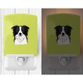 thumbnail image 2 of Caroline's Treasures BB1303CNL Checkerboard Lime Green Border Collie Ceramic Night Light, 6x4x3", multicolor, 2 of 2