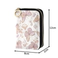 thumbnail image 4 of PU Leather Zipper Card Case Credit Card Holder Small Wallets Delicate Butterflies and Flowers, 4 of 7