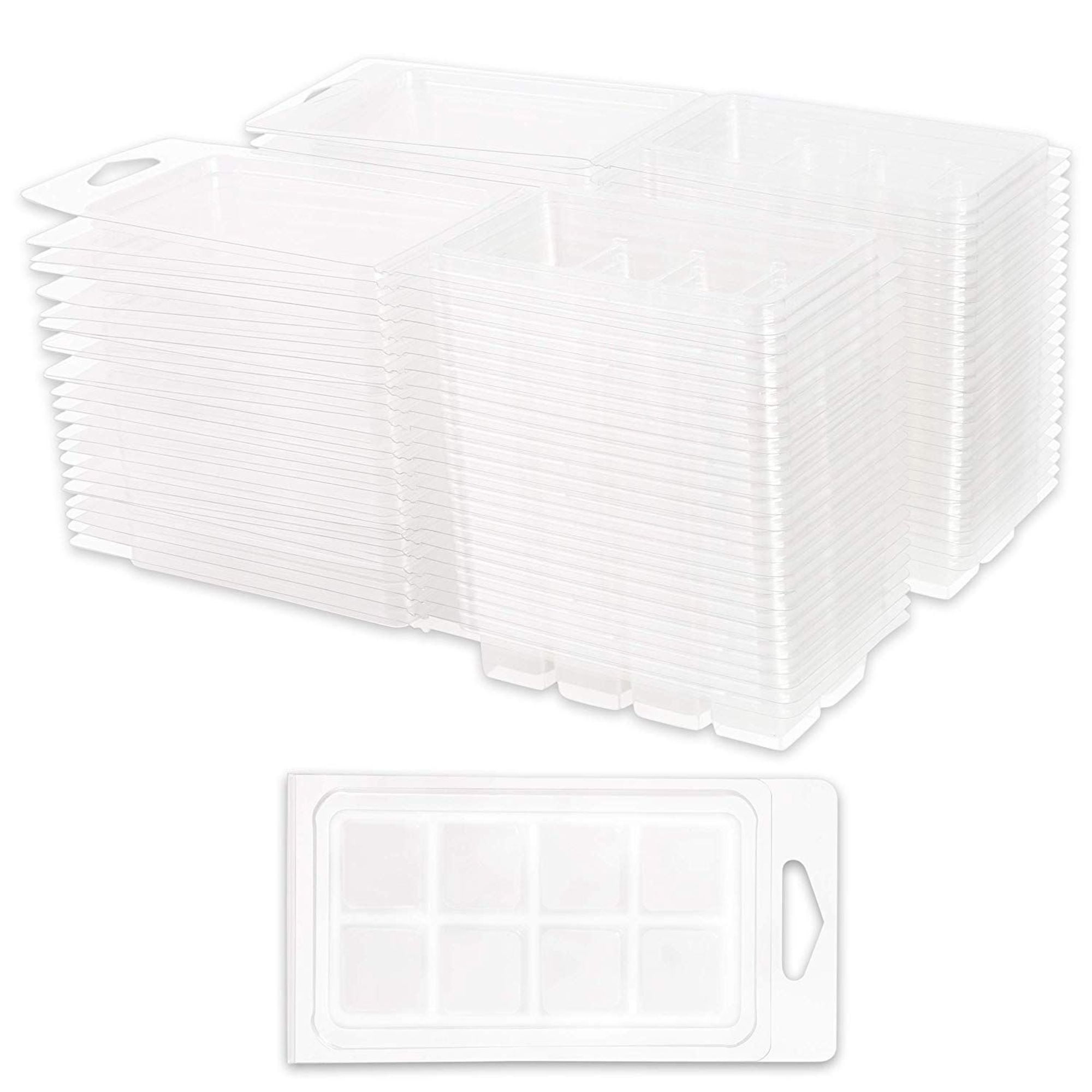 50 Pack Wax Melt Tray Clamshell Containers Set 8 Cells (1 x 1/2 in