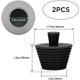 thumbnail image 2 of (Negro, Gris) 2 tapones universales para bañera, tapón de desagüe de baño, tapón de desagüe de silicona, tapón de bañera, tapón de fregadero de cocina., 2 of 5