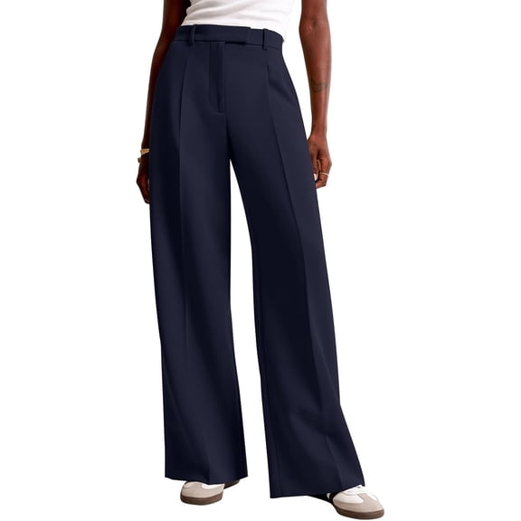 Women Wide Leg Pants High Waisted Business Casual Work Trousers Dressy Pants with Pockets