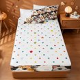 thumbnail image 4 of meiyoeat Hello Cat Zipper Twin Comforter Sets with Fitted Sheet and 2 Pillowcases,Cute Print Zipper Bedding Set For Girl,Reversible,4-Piece, 4 of 7