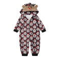 thumbnail image 3 of Odeerbi Christmas Onesie Pajamas for Family Holiday Sleep Jumpsuit Long Sleeve Family Christmas Pajamas Matching Sets Infant Fashion Lattice Print Plush Jumpsuit Sleepwear PJs Set Red, 3 of 5