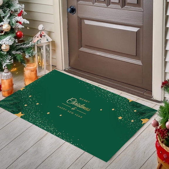 YZEGDCH Christmas Bath Mats for Bathroom Super Absorbent Thin Bath Mat Bath Machine Wash Dry, Comfortable, Thick Bath Rug Carpet for Bathroom Floor, Tub and Shower