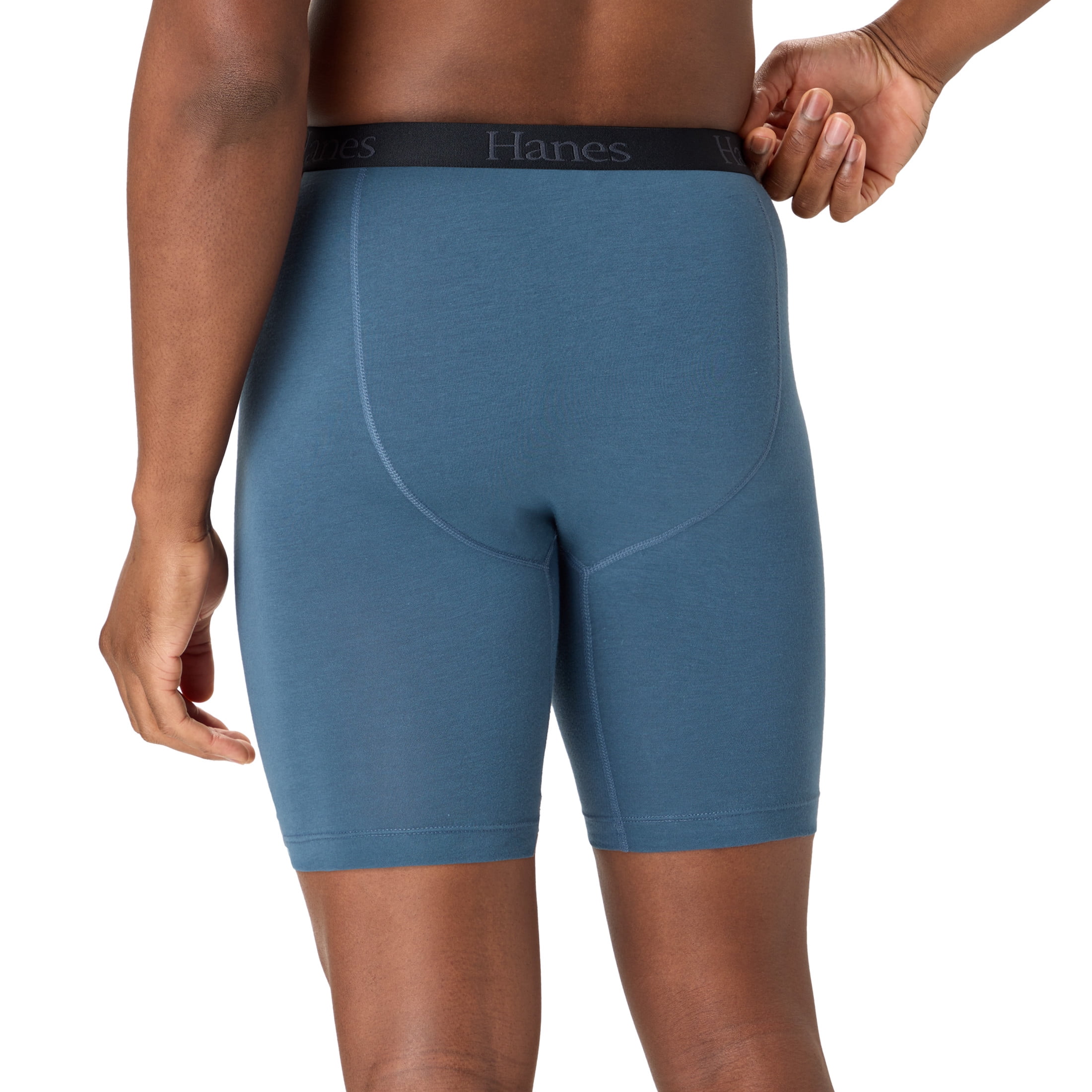 Hanes Mens Underwear Long Leg Boxer Briefs, 3-Pack, Total Support Pouch, Wicking