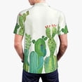 thumbnail image 3 of Balery Cartoon Cactus Printed Men’s Short Sleeve Polo Shirt, Midweight Men's Shirt,Golf Polo shirts -Medium, 3 of 8