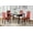 Off White Table with Red Chairs, variant on Roundhill Furniture Citico Metal 5-Piece Dinette Set with Laminated Faux Marble Top, Off White Table with Gray Chairs