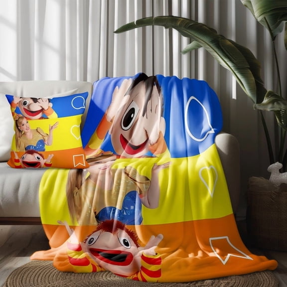 Bely y Beto Throw Blanket and Plush Pillow Case Set for Kids Girl Boy Women Fan Present Bedroom Gifts Soft and Lightweight 30×40 inch