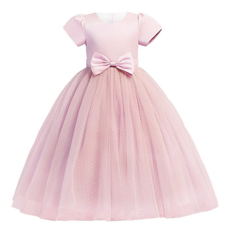 

Rovga Toddler Girl Dress Clothes Dress Short Sleeve Princess Dresss Polka Dots Mesh Dress Wedding Dress For Children Clothes Fashion
