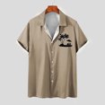 thumbnail image 1 of Mefallenssiah Mode Hommes Confortable Impression Manches Courtes Col Chemise Chemisier, 1 of 4