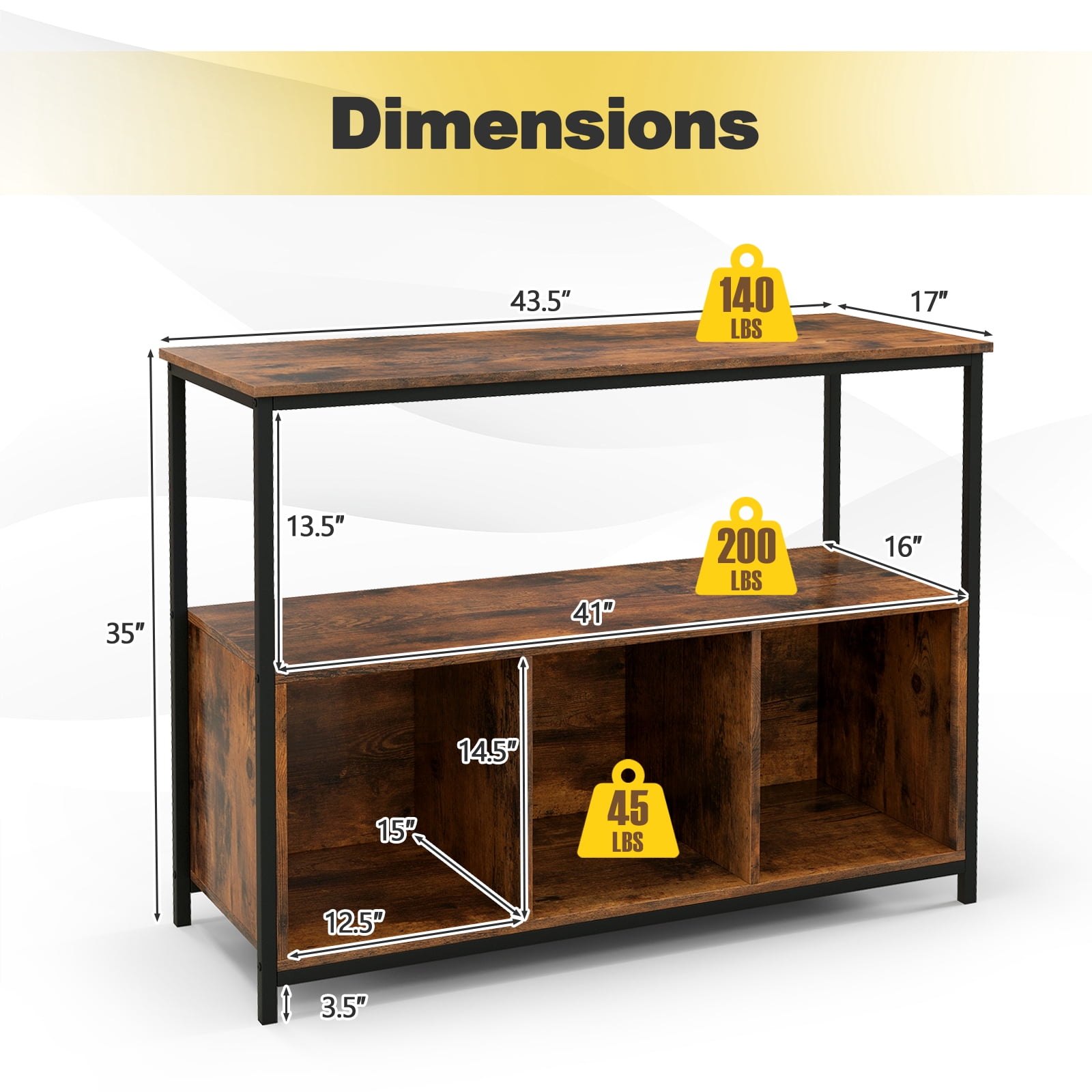 Giantex ideboard Buffet Table w/Storage Cabinet & Shelves, Coffee Bar Station, Microwave Oven Stand, Stationary Kitchen Island Cart
