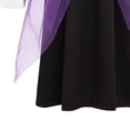 thumbnail image 5 of Virmaxy Halloween Costume Witch Dress V Neck Sheer Flutter Sleeve Maxi Skirt Adjustable Waist with Hat for Cosplay Party Sizes 2-12 Years, Purple, 5 of 9