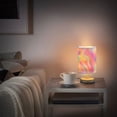 thumbnail image 6 of Abstract Rainbow Tie-dye Pink Bedside Table Lamp LED Warm Lights with USB Charging Port Retro Cylinder Desk Lamps, 6 of 7
