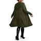 thumbnail image 2 of Cárdigan informal liso con capucha, manga larga, verde militar, talla grande (mujer), 2 of 4