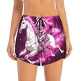 thumbnail image 4 of Lsque Skull White Horse Printed Women's Running Shorts with Liner Pockets,Elastic Quick Dry Workout Athletic Gym Yoga Shorts,Womens High Waist Shorts-XX-Large, 4 of 9